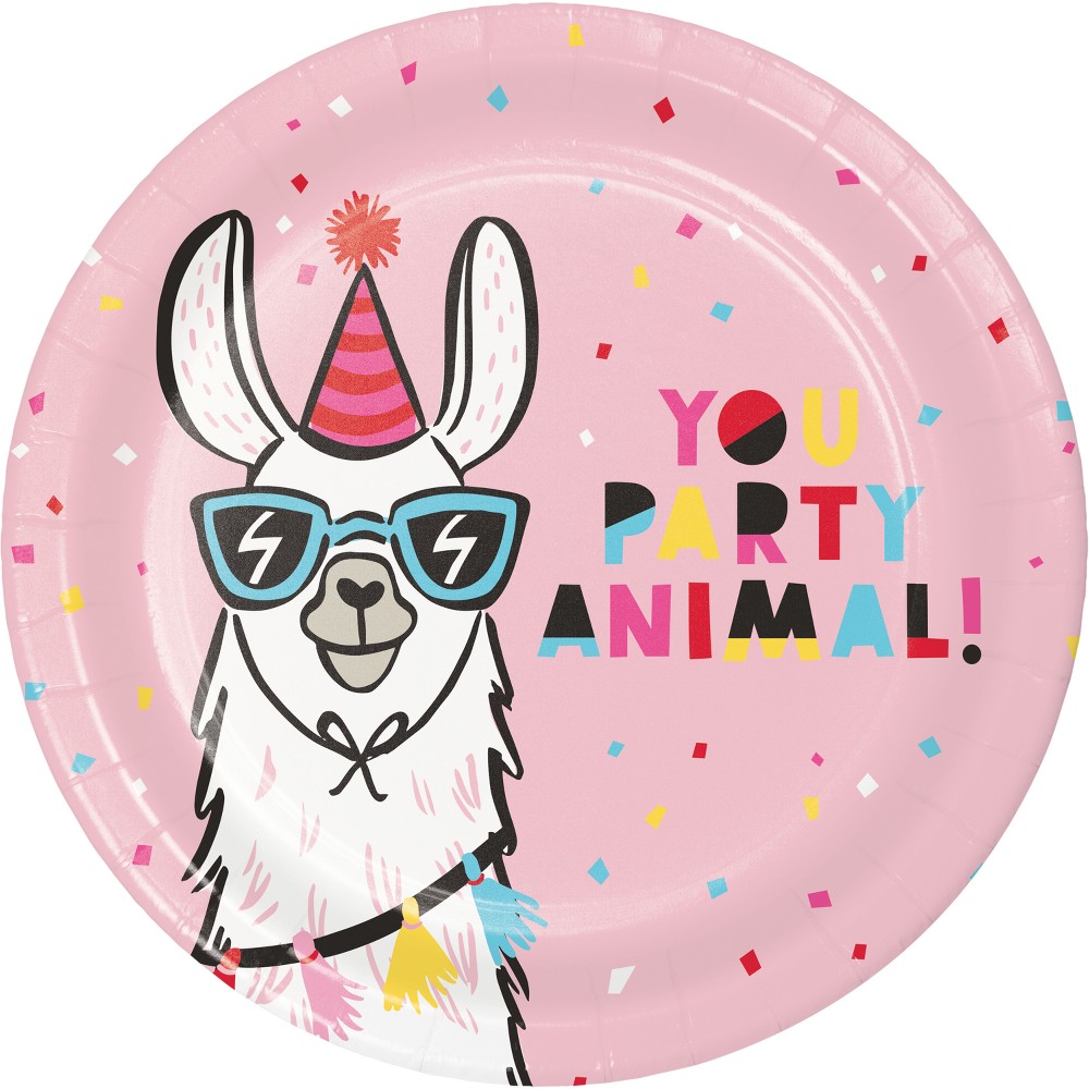 10ct Llama Dinner Paper Plates - Spritz