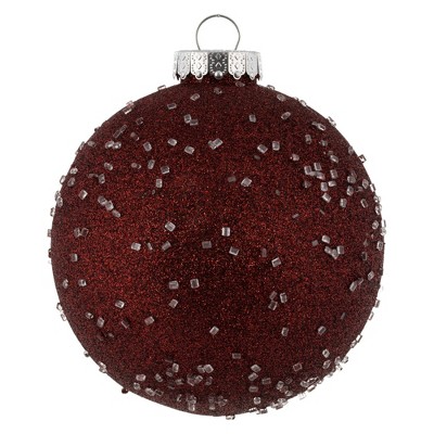 4ct Vickerman 6" Ornament Ball Burgundy Ice