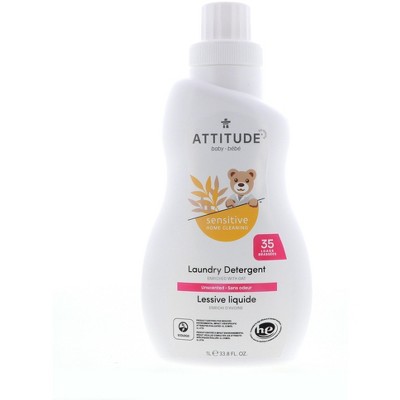 Attitude Laundry Detergent 35 Loads, Unscented, 33.8 oz