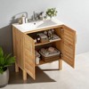 30" Vintage Bathroom Vanity with Ceramic Sink, Soft-Close Doors, Adjustable Shelf, Slatted Design - 3 of 4