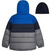 London Fog Boys' Heavyweight Puffer Jacket with Soft-Lined Hood and Fleece Beanie - 3 of 4