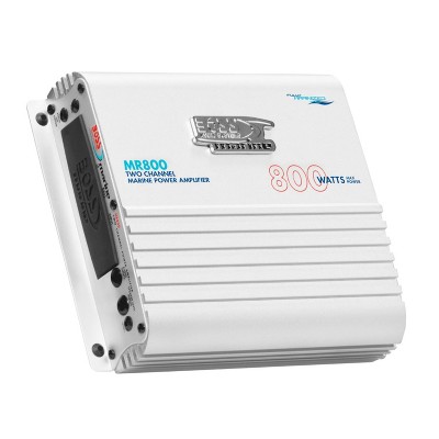 BOSS Audio MR800 Weatherproof Class A/B 800 Watt 2 Channel High Output Full Range MOSFET Marine Amplifier with Remote Subwoofer Control