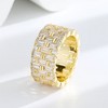 14k Gold and White Gold Baguette and Brilliant Cut Crystal Eternity Band Ring - 3 of 3