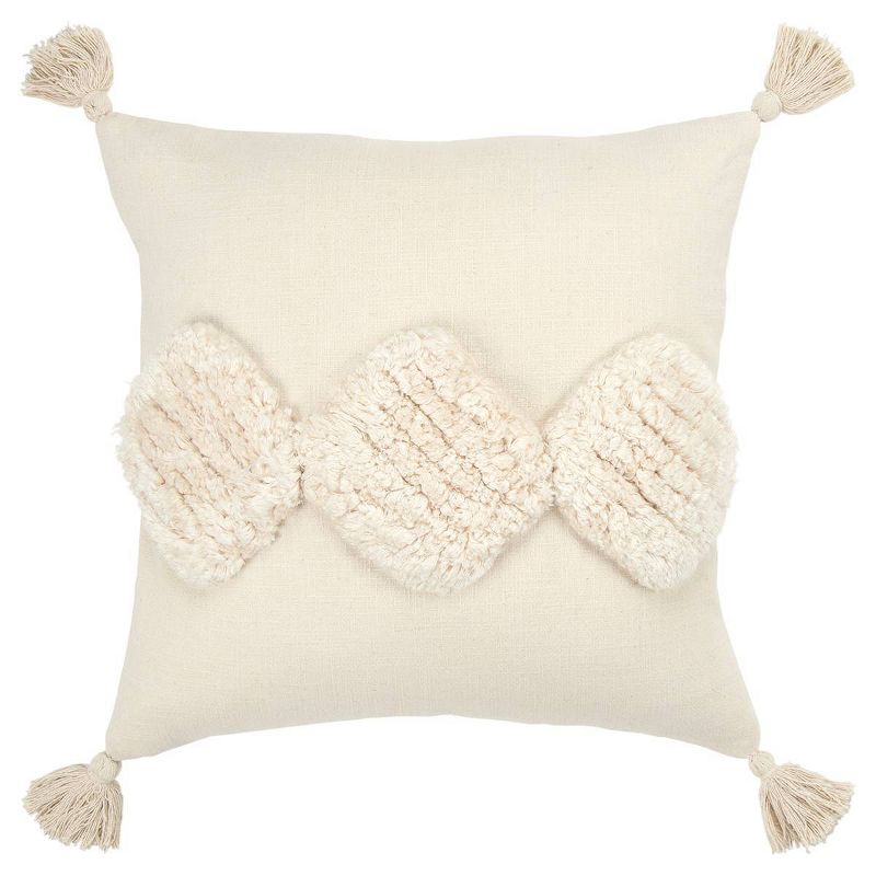 20&#34;x20&#34; Oversize Geometric Poly Filled Pillow Square Throw Pillow Neutral - Rizzy Home, 1 of 7