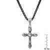 Steeltime 24" Men's two tone black ip and stainless steel accented cross pendant - 3 of 4