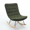 CAVINAS Teddy Upholstered Accent Chair with Wide Backrest,Modern Rocking Chairs with Seat Wood Base for Bedroom,Reading Room - 4 of 4