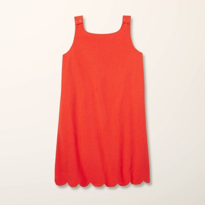Girls' Adaptive Scalloped Shift Dress - kate spade new york x Target Red