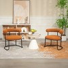 Modern Boucle Curved Backrest Chair Set of 2,Round Upholstered Living Room Chairs,Armless Chairs,Dining Chairs Modern-Cuddlewood - 3 of 4