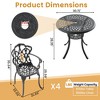 5-Piece Cast Aluminum Outdoor Dining Set with Beige Cushions, Round Table & Ergonomic Chairs - for Patio, Backyard - 4 of 4