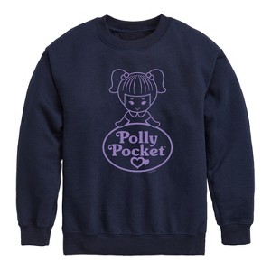 Boys' - Polly Pocket - Logo And Doll Graphic Long Sleeve Fleece Sweatshirt - 1 of 3