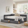 Vynxaria Full Size Upholstered Tufted Bed Frame with Two Drawers, Sofa Bed Frame, Velvet, Grey(79.5''x58''x25'') - 4 of 4