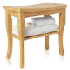 Casafield Bamboo Bathroom Bench Spa Stool, Curved Seat with Storage Shelf - 3 of 4