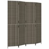 vidaXL Room Divider 4 Panels Gray Poly Rattan - 2 of 4