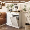 Two-Compartment Tilt-Out Trash Cabinet, Pet Proof Kitchen Trash Cabinet with Trash Can, Free Standing Laundry Sorter Cabinet, Laundry Hamper - 4 of 4