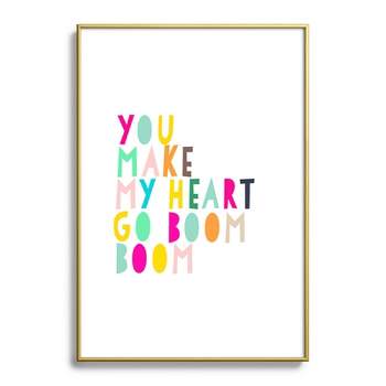 Hello Sayang You Make My Heart Go Boom Boom Metal Framed Art Print - Deny Designs