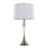 LumiSource (Set of 2) Ashland 28" Contemporary Table Lamps Clear Crystal, Brushed Nickel and White Linen Shade with Silver Trim - 2 of 4