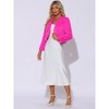 INSPIRE CHIC Women's Long Sleeve Open Front Cropped Winter Faux Fur Jacket - 4 of 4