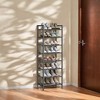 Narrow Shoe Rack, Sturdy 8 Tier Metal Tall Shoe Rack Shelf, Slim Shoe Storage Organizer for Closet Entryway Small Spaces for 18 Pairs Shoes - 3 of 4