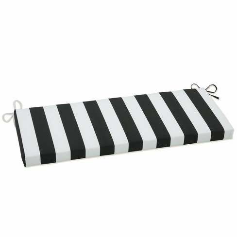 Cabana Stripe Outdoor Bench Cushion Black Pillow Perfect Weather resistant Zippered Polyester Fill Target