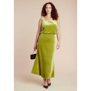 ELOQUII Velvet Maxi Skirt - 1 of 4