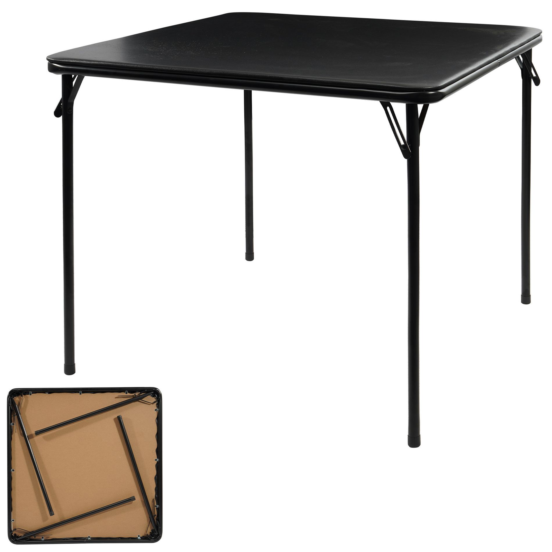 Gulches Heavy Duty Folding Table (Black) - Portable Indoor/Outdoor Table for Camping, Picnic, Party, Home Use