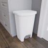 Glad Kitchen Trash Can with Lid, Foot Pedal and Garbage Bag Rings, 13 Gal, White - 4 of 4