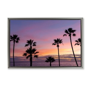Stupell Industries Sunsets & Scattered Palm Trees Floating Frame Canvas Art - 1 of 4