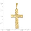 Black Bow Jewelry Men's 14k Yellow Gold Nugget Style Cross Pendant, 23 x 50mm - 4 of 4