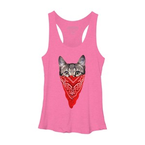 Women's Design By Humans Gangster Cat By clingcling Racerback Tank Top - 1 of 3