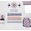 Bacati - Emma Coral Mint Navy 6 pc Crib Bedding Set with Long Rail Guard Cover - 3 of 4