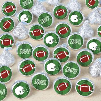 Big Dot of Happiness End Zone - Football - Baby Shower or Birthday Party Small Round Candy Stickers - Party Favor Labels - 324 Count