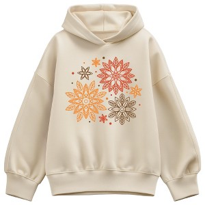 Women's Instant Message Autumn Radial Leaves Oversized Fleece