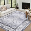 Vintage Floral Medallion Washable Rug - Non-Slip Low Pile, Stain Resistant Carpet for Living Room, Kitchen, Bedroom - 3 of 4