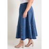 June + Vie by Roaman's Women's Plus Size Fit-And-Flare Denim Midi Skirt - 4 of 4