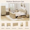 Brafabhome Queen Size Rattan Bed Frames with Headboard, Sturdy Wood Platform Bed Frames with 4 Storage Drawers for Bedroom | Beige - 2 of 4