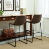 Roundhill Furniture Lotusville Vintage PU Leather Barstools, Antique Brown, Set of 2 - 3 of 4