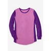 Woman Within Women's Plus Size Colorblock Scoopneck Thermal Sweatshirt - 3 of 4