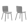 Armen Living Set of 2 Gillian Modern Fabric and Metal Dining Room Chairs Light Gray: Polyester Upholstery, 250lb Capacity - 2 of 4