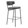 HomeRoots Set of Two 26" Black Faux Leather and Steel Low Back Counter Height Bar Chairs - 4 of 4