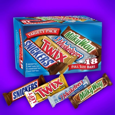 Snickers, Twix, Milky Way &#38; More Assorted Chocolate Candy Bars - 18ct
