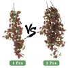 Unique Bargains Fake Vines Faux Greenery Leaves 41.3" Purple 2 Pcs - 4 of 4