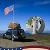 Yescom™ 30ft Telescopic Lightweight Aluminum Flagpole Tire Mount Stand Kit 3'x5' US Flag Ball Silver - 2 of 4