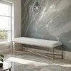 Meridian Furniture,Valley Chenille Fabric Bench - 2 of 4