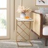 Keston Marble C-Table - White Marble/Gold - Safavieh - 2 of 4