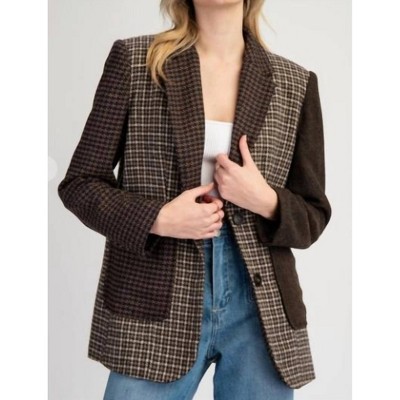 Women's Sophia Houndstooth Blazer - eesome