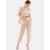 EXLURA Women's Business Blazer and High Elastic Waist Pant Suit Set Loose Fit Casual Fall Winter 2 Piece Suits for Work - 2 of 4
