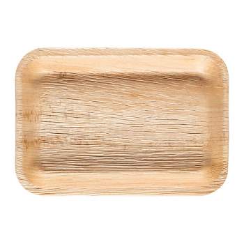 Smarty Had A Party Rectangular Natural Palm Leaf Eco-Friendly Disposable Plates (9" x 6") (100 Plates)