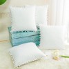 PiccoCasa Velvet Pom-Pom Solid Soft Square Cushion Throw Pillow Covers 4Pcs - 4 of 4