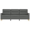 vidaXL Dark Gray 3-Seater Sofa - Fabric Upholstered, Sturdy Metal Frame, Comfortable Thick Padding, Modern Living Room Furniture - 2 of 4