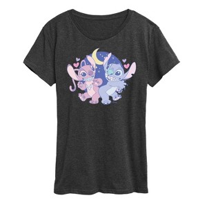 Women's - Lilo and Stitch - Stitch And Angel Short Sleeve Graphic T-Shirt - 1 of 4